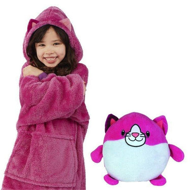 SnugglePals | Knus comfort - Sudadera con capucha de animal 2 en 1 para niños Almohada Juguete para el invierno